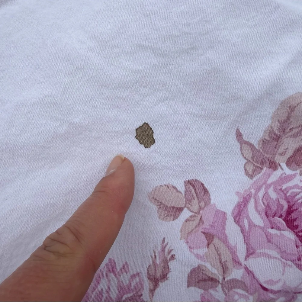 Simply Shabby Chic Blush Bouquet Reversible King Duvet Cover Pink Rose HTF FLAWS
